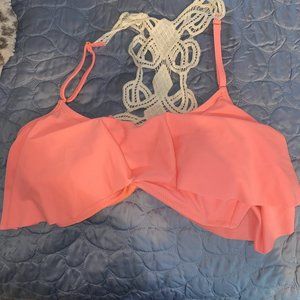 Coral Flounce Bikini Top!